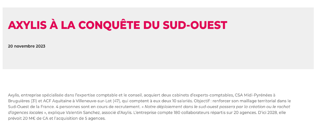 Axylis Sud Ouest Rach te Deux Cabinets