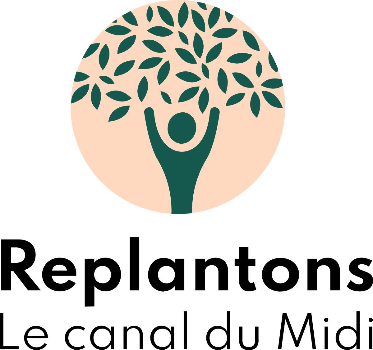 Logo Replantons le canal centre noir